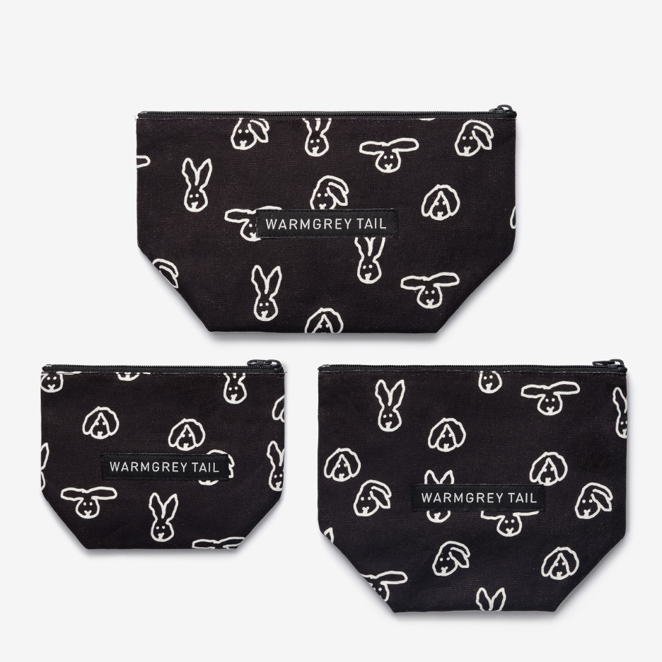 BUNNY BUNNY STANDING POUCH - BLACK