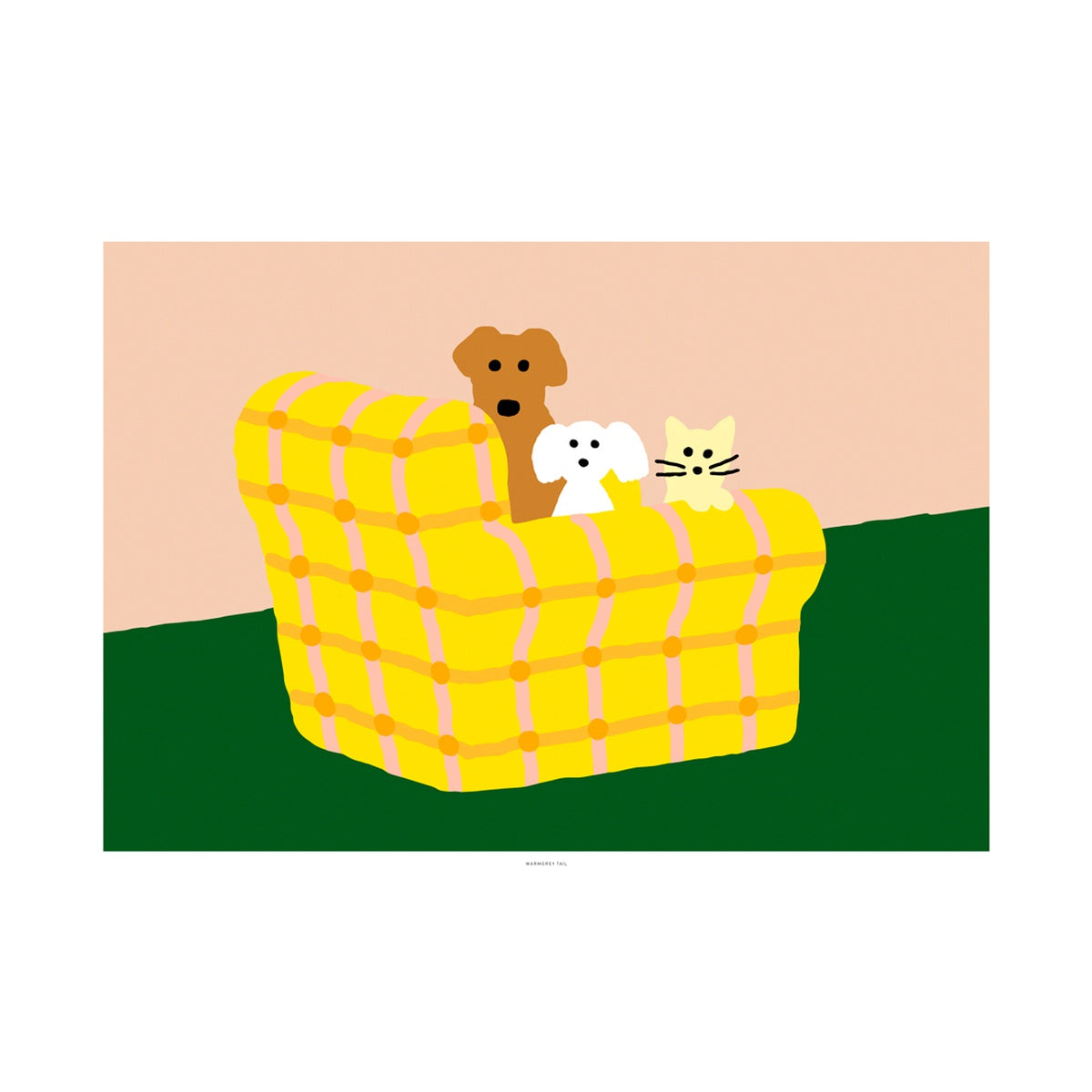 ARMCHAIR DOGS & CAT POSTER