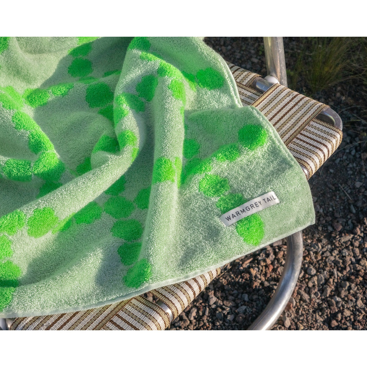 BLOSSOM CHECK BIG TOWEL - GREEN