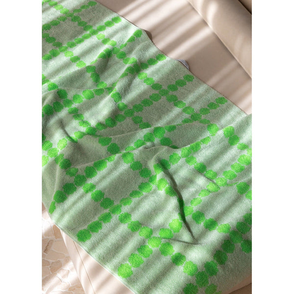 BLOSSOM CHECK BIG TOWEL - GREEN