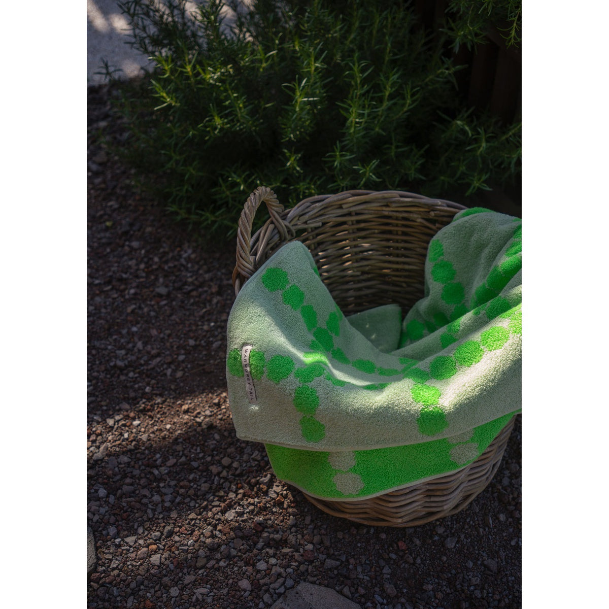 BLOSSOM CHECK BIG TOWEL - GREEN