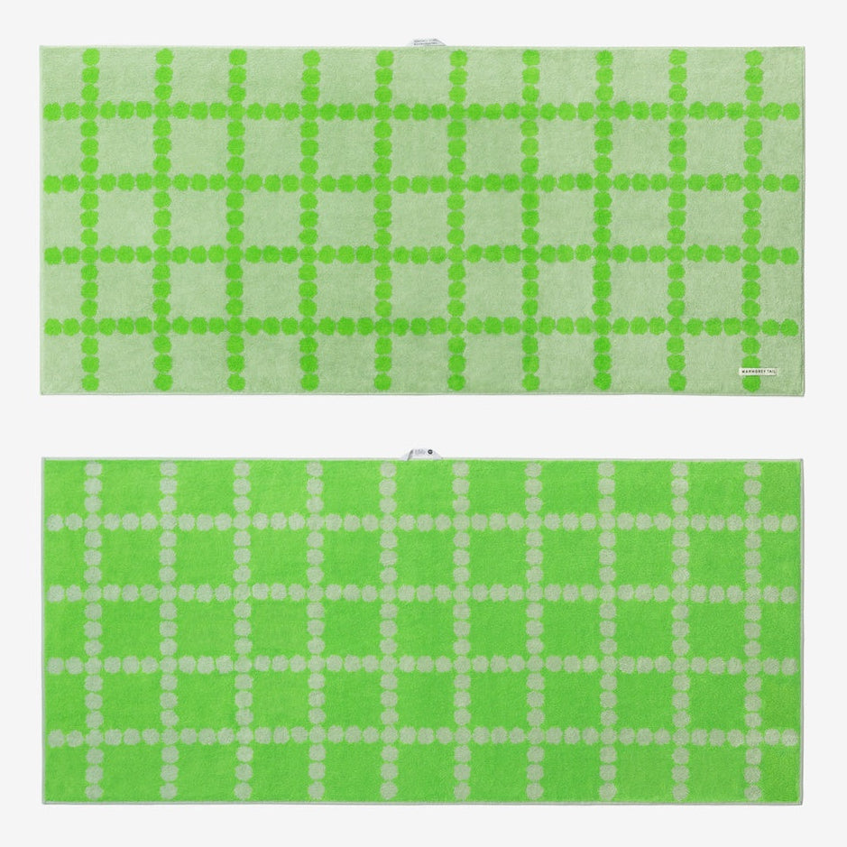 BLOSSOM CHECK BIG TOWEL - GREEN