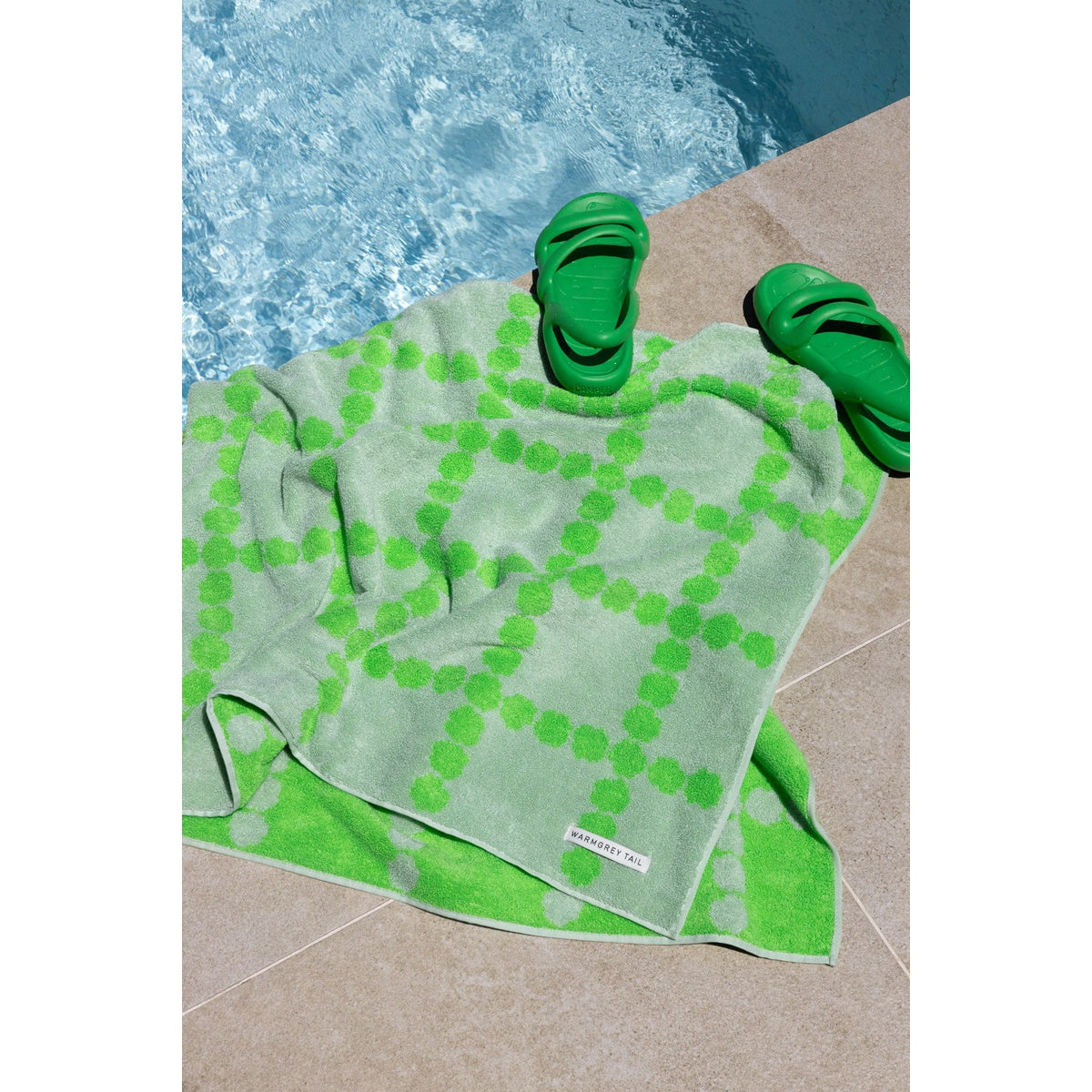 BLOSSOM CHECK BIG TOWEL - GREEN