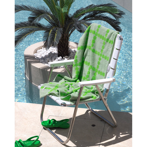 BLOSSOM CHECK BIG TOWEL - GREEN