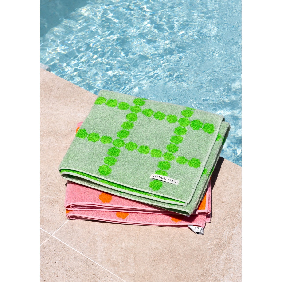 BLOSSOM CHECK BIG TOWEL - GREEN
