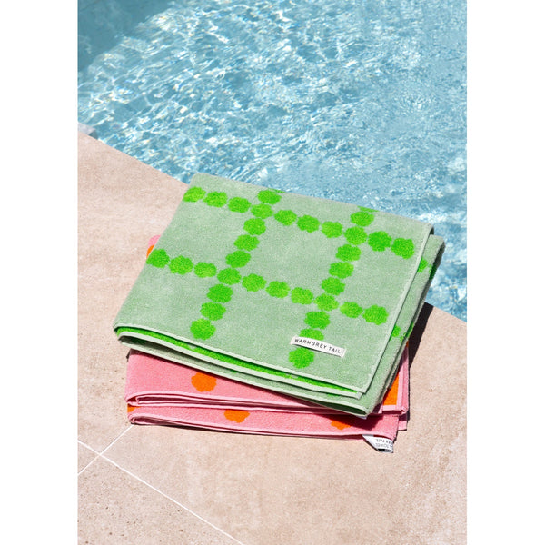 BLOSSOM CHECK BIG TOWEL - GREEN