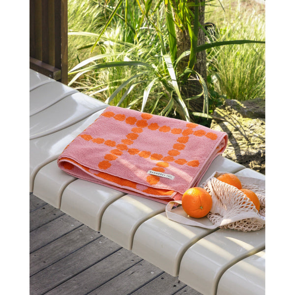 BLOSSOM CHECK BIG TOWEL - PINK