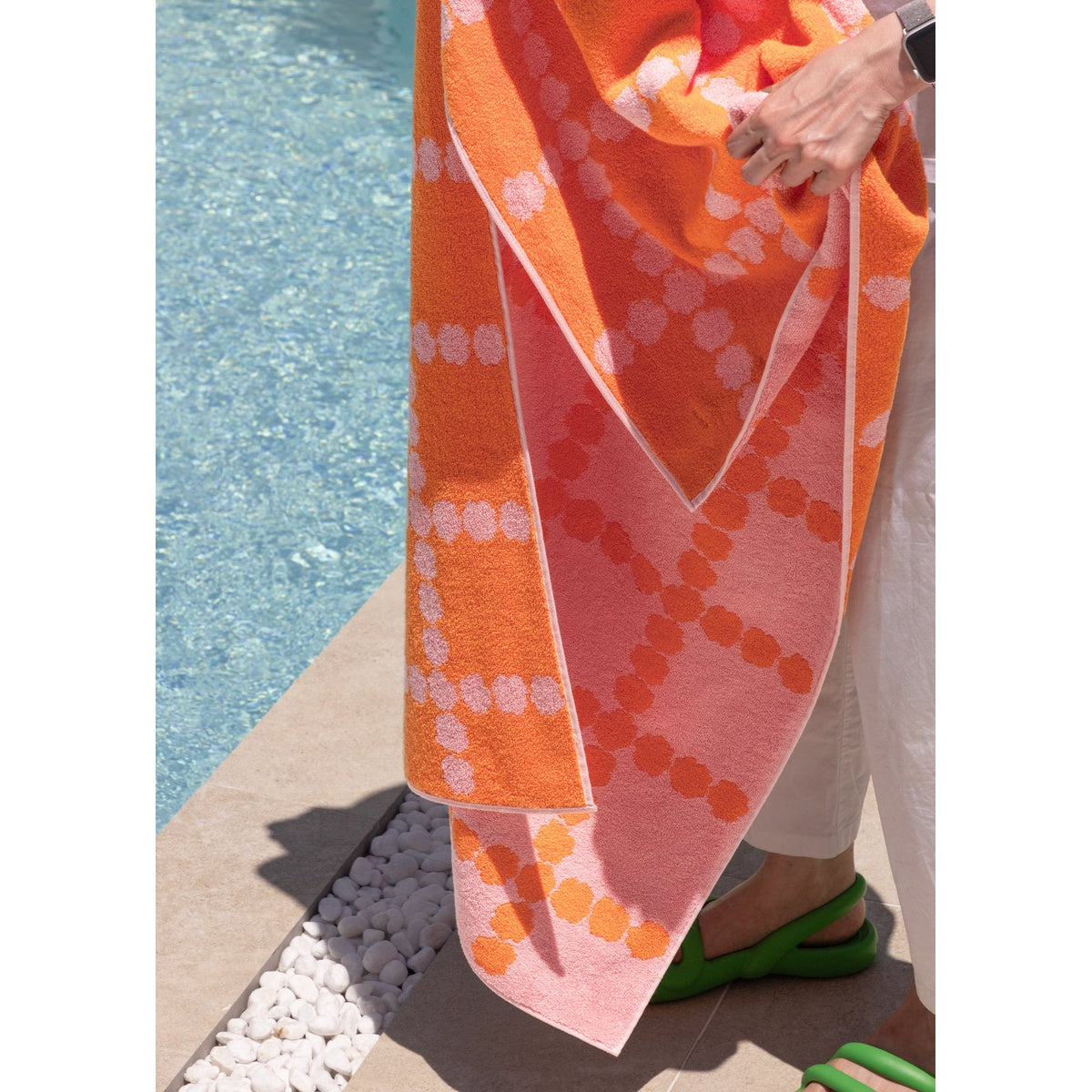 BLOSSOM CHECK BIG TOWEL - PINK