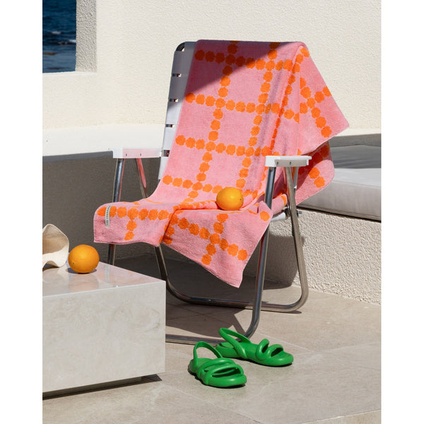 BLOSSOM CHECK BIG TOWEL - PINK