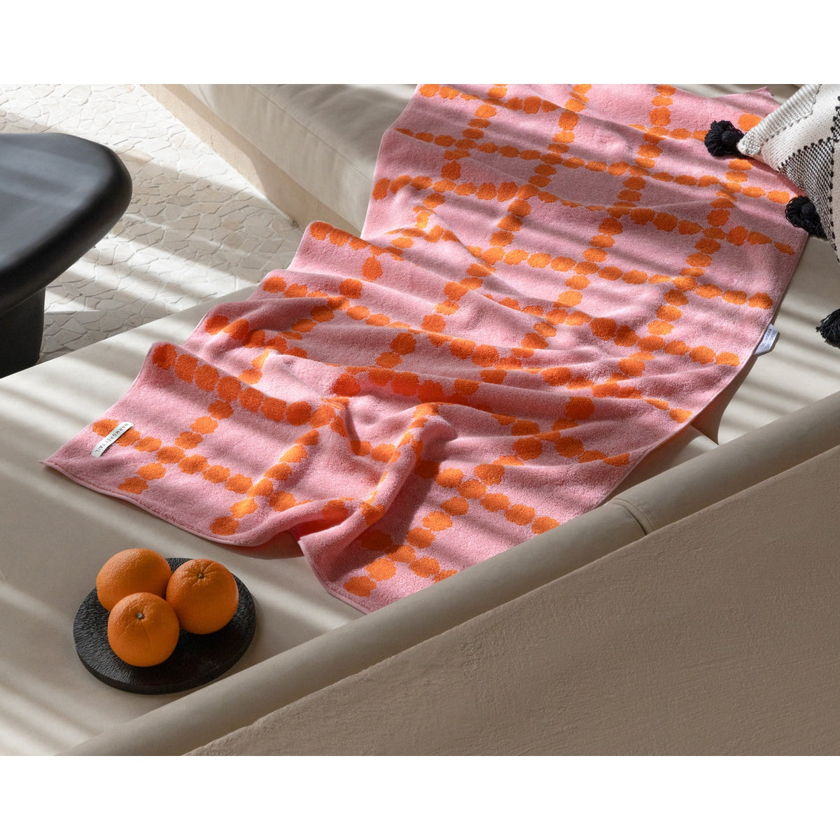 BLOSSOM CHECK BIG TOWEL - PINK