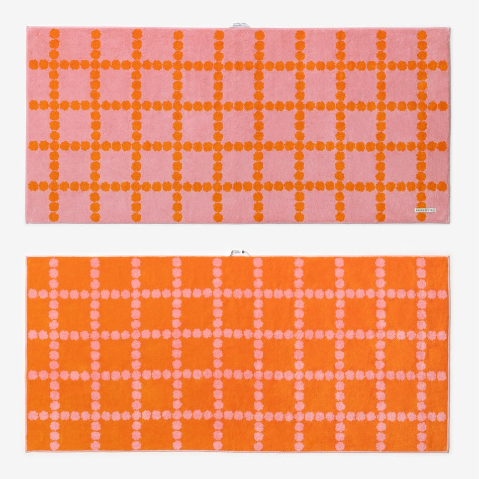 BLOSSOM CHECK BIG TOWEL - PINK