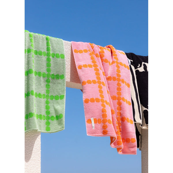 BLOSSOM CHECK BIG TOWEL - PINK