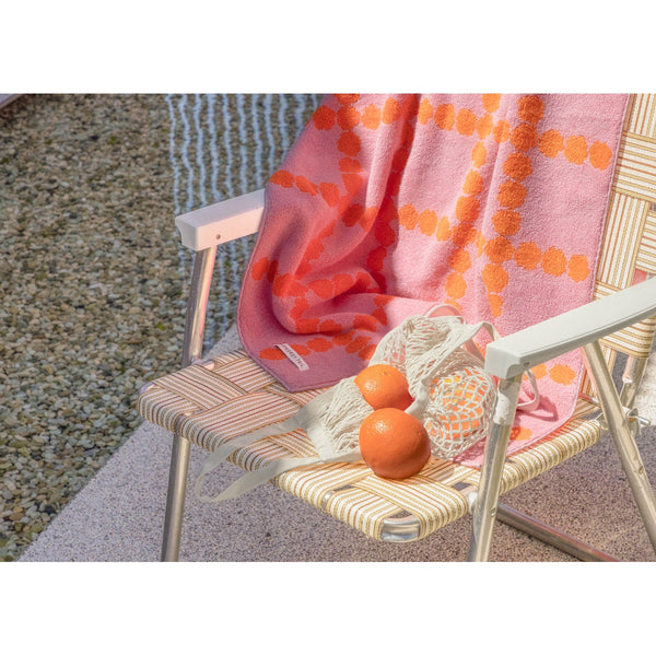 BLOSSOM CHECK BIG TOWEL - PINK