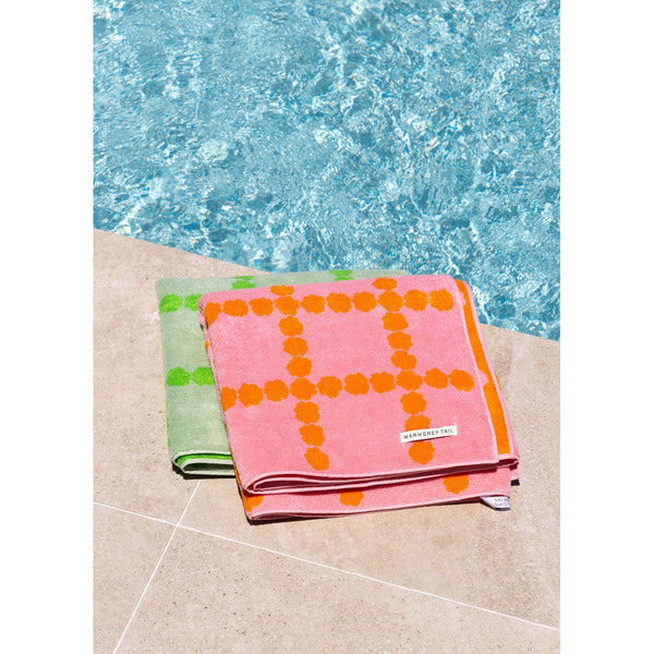 BLOSSOM CHECK BIG TOWEL - PINK