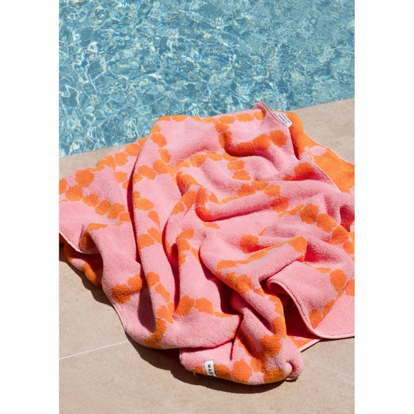BLOSSOM CHECK BIG TOWEL - PINK