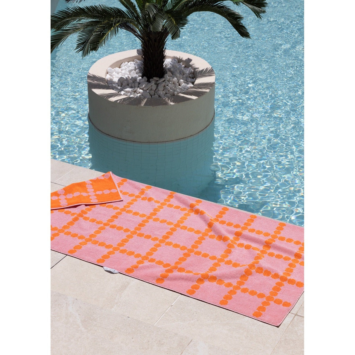 BLOSSOM CHECK BIG TOWEL - PINK