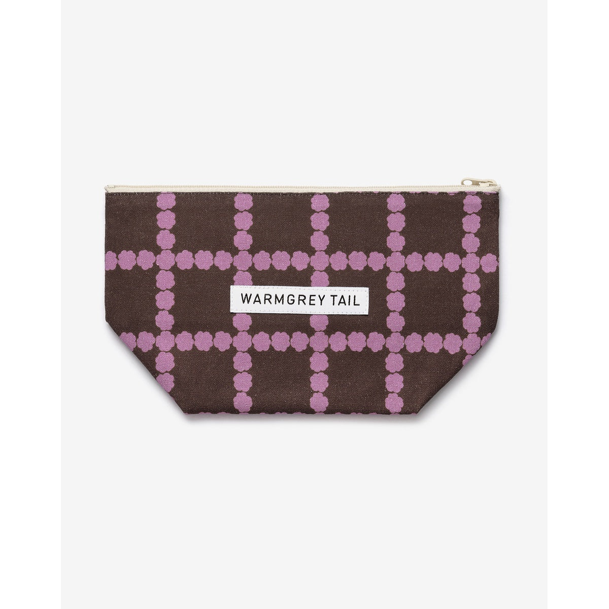 BLOSSOM CHECK STANDING POUCH - LAVENDER CHOCO