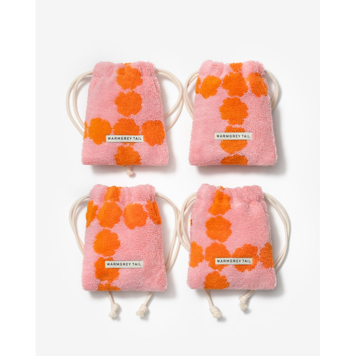 BLOSSOM CHECK TERRY POUCH - PINK