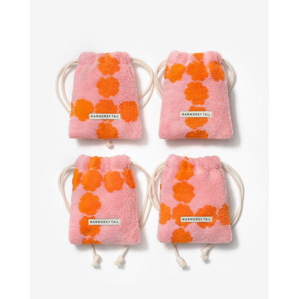 BLOSSOM CHECK TERRY POUCH - PINK