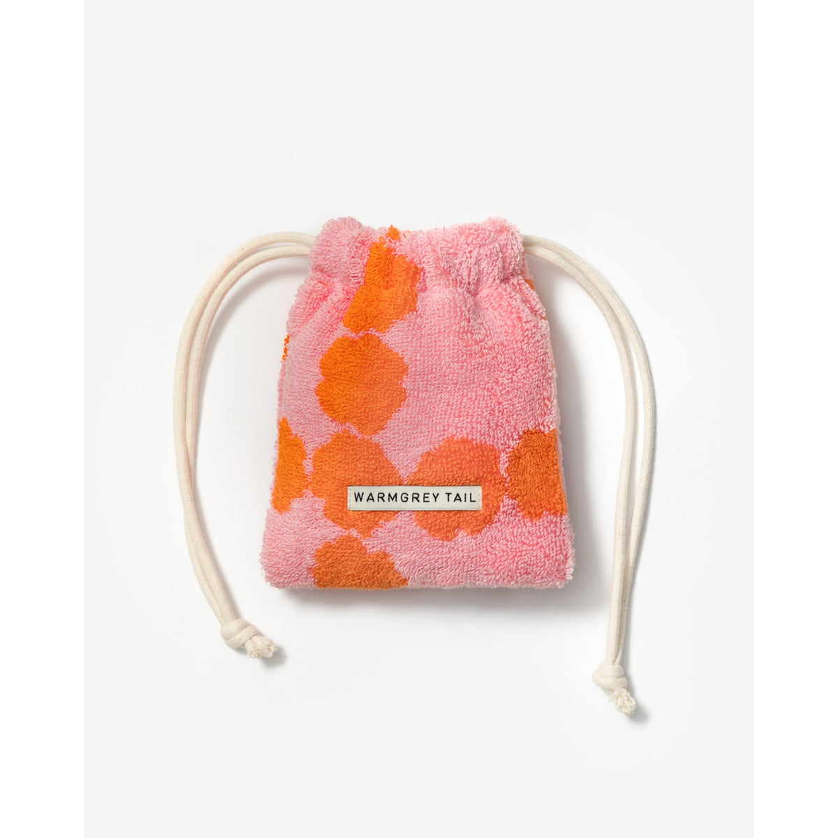 BLOSSOM CHECK TERRY POUCH - PINK
