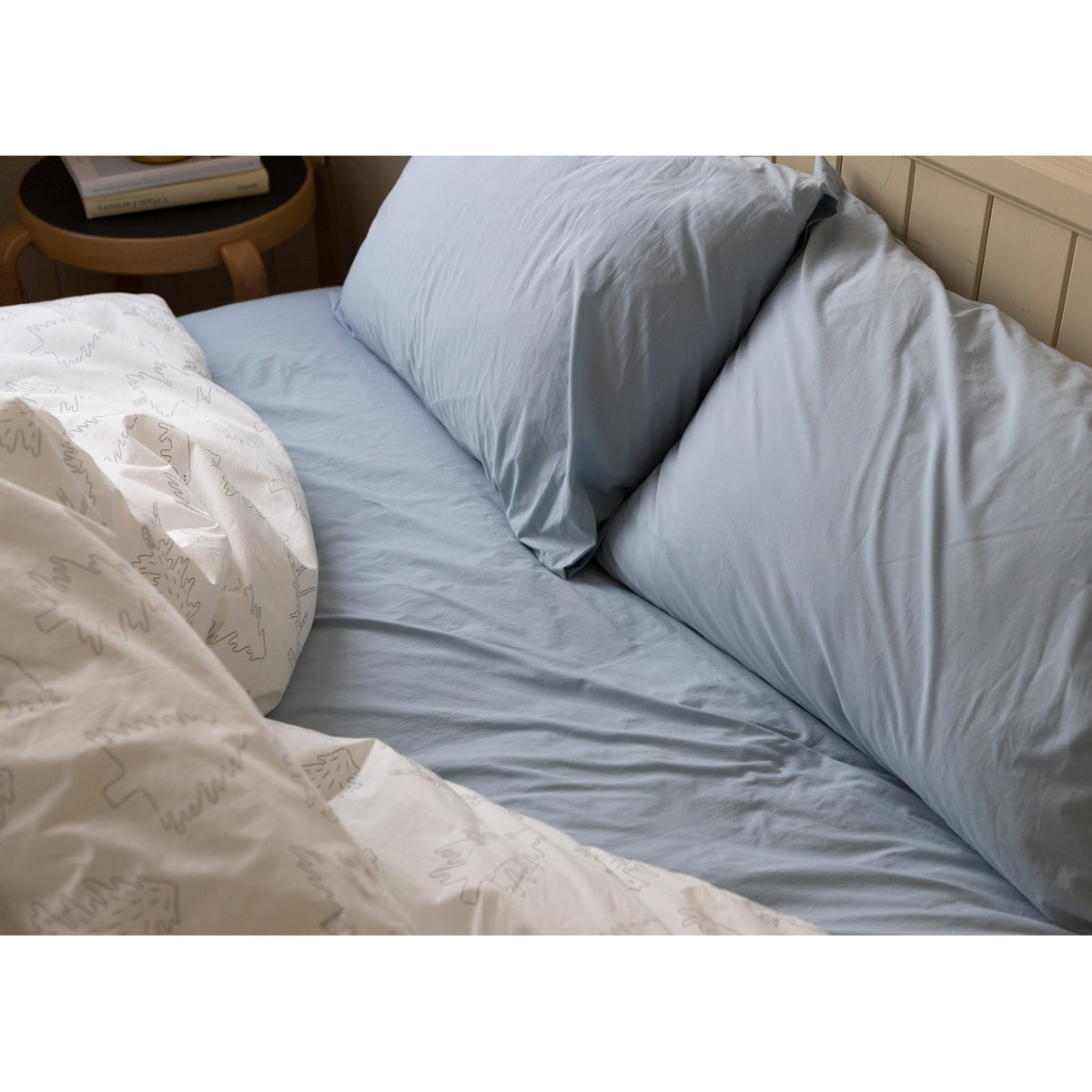 BLUE GREY FITTED SHEET