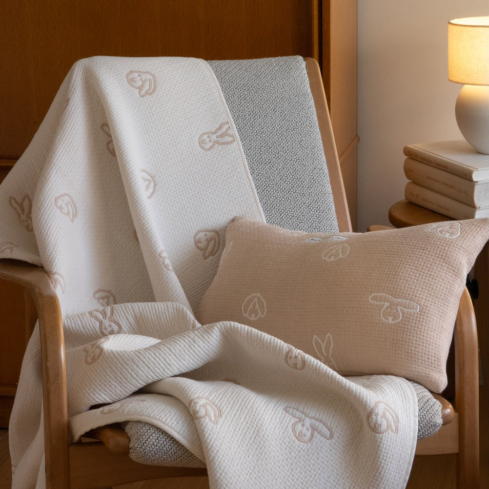 BUNNY BUNNY COTTON MODAL BLANKET - BEIGE