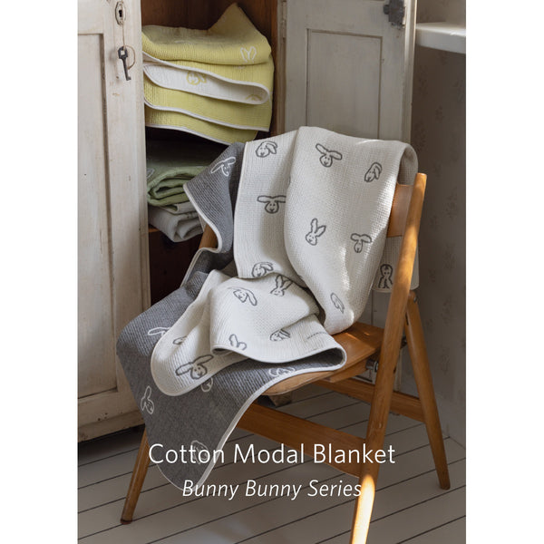 BUNNY BUNNY COTTON MODAL BLANKET - WARMGREY