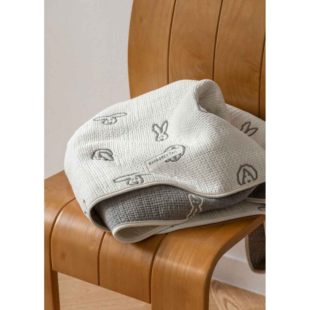 BUNNY BUNNY COTTON MODAL BLANKET - WARMGREY