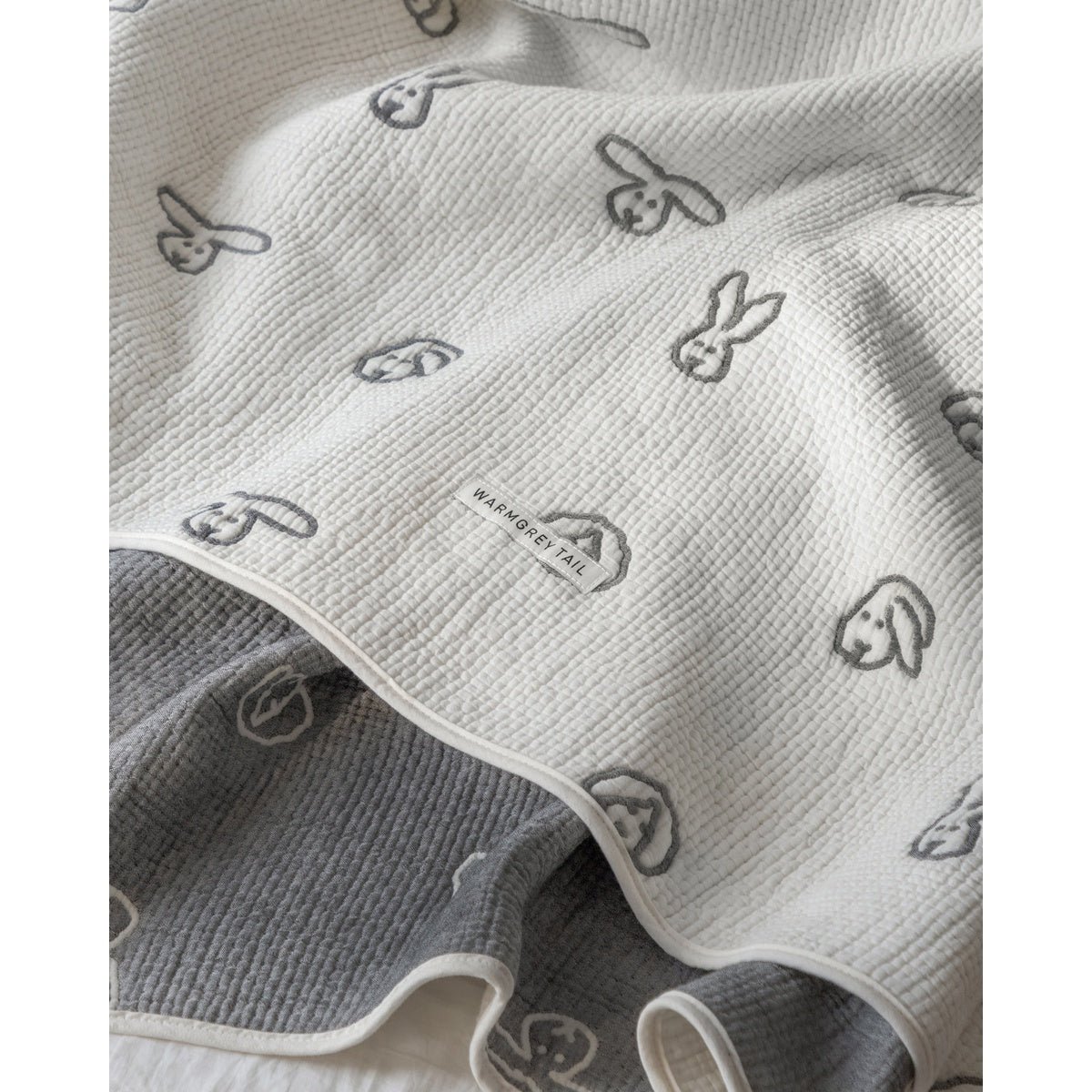 BUNNY BUNNY COTTON MODAL BLANKET - WARMGREY