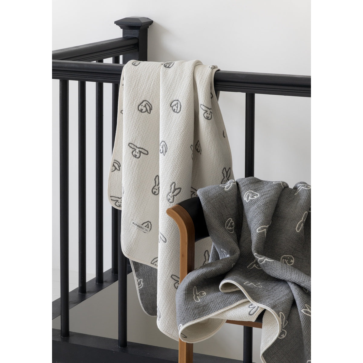 BUNNY BUNNY COTTON MODAL BLANKET - WARMGREY