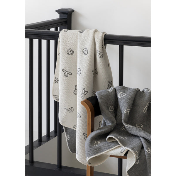 BUNNY BUNNY COTTON MODAL BLANKET - WARMGREY