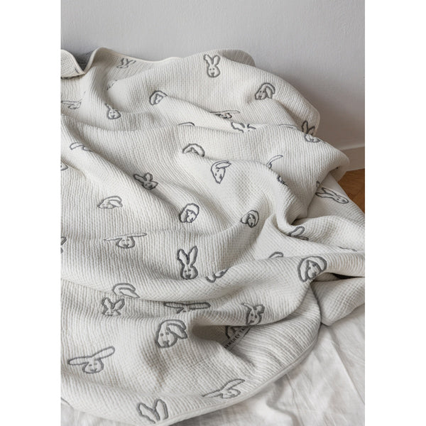 BUNNY BUNNY COTTON MODAL BLANKET - WARMGREY