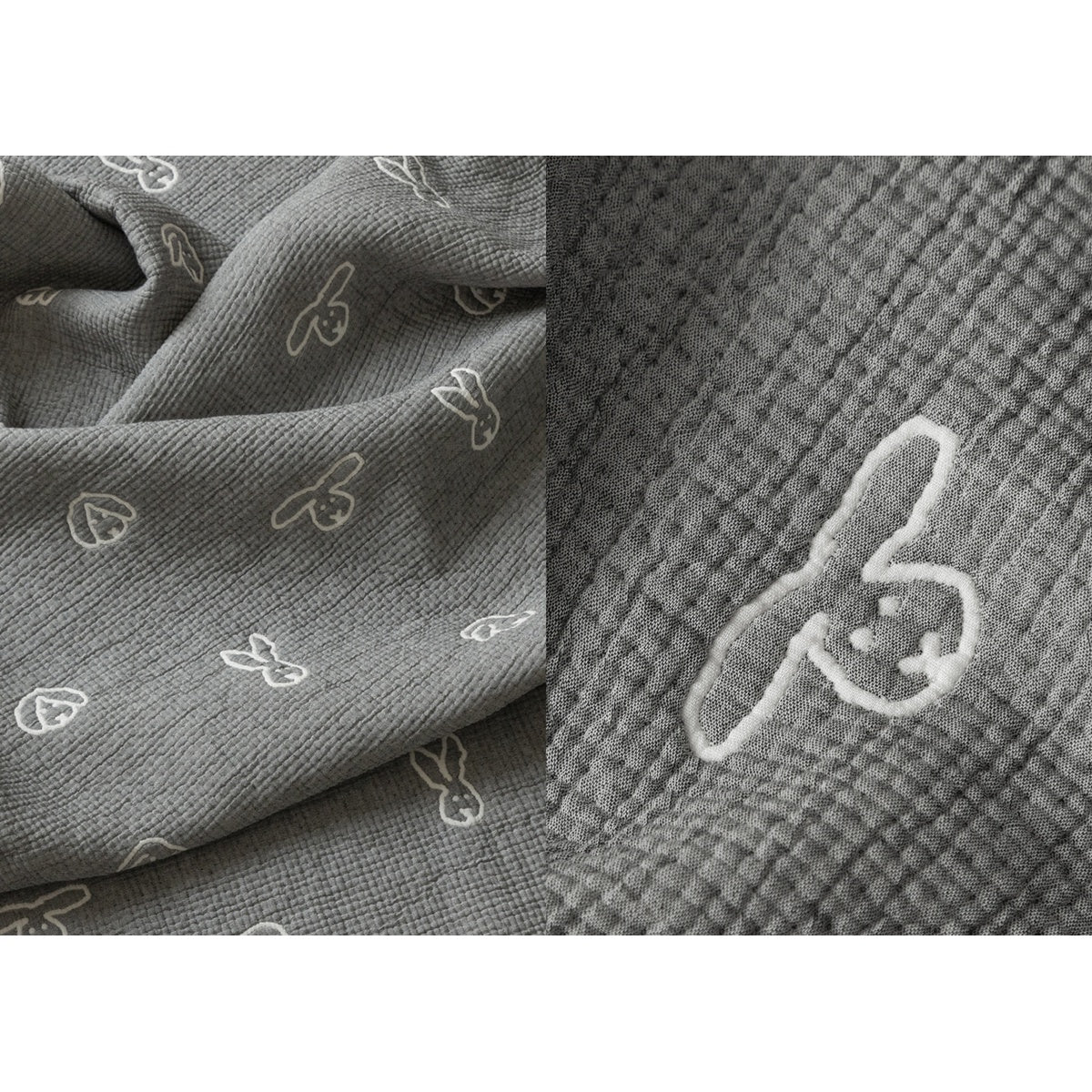 BUNNY BUNNY COTTON MODAL BLANKET - WARMGREY
