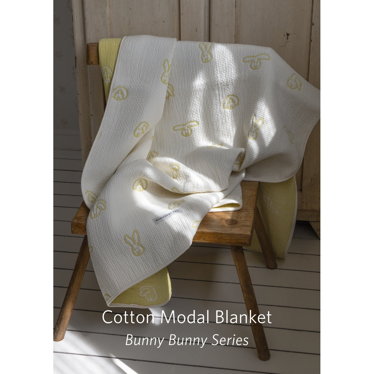 BUNNY BUNNY COTTON MODAL BLANKET - SOFT YELLOW