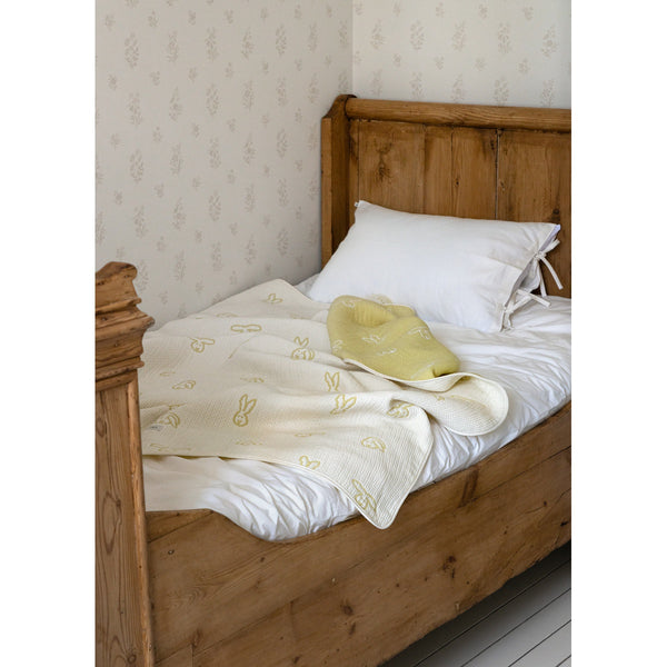 BUNNY BUNNY COTTON MODAL BLANKET - SOFT YELLOW