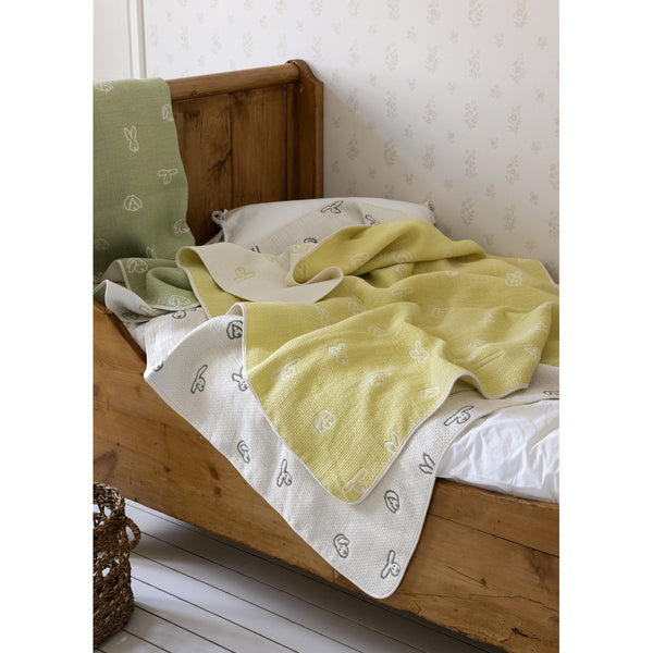 BUNNY BUNNY COTTON MODAL BLANKET - SOFT YELLOW