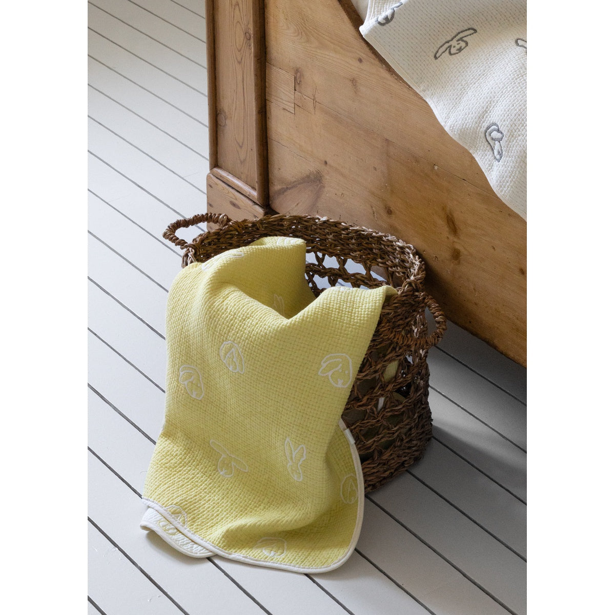 BUNNY BUNNY COTTON MODAL BLANKET - SOFT YELLOW