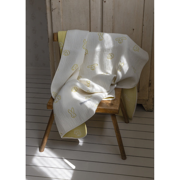 BUNNY BUNNY COTTON MODAL BLANKET - SOFT YELLOW