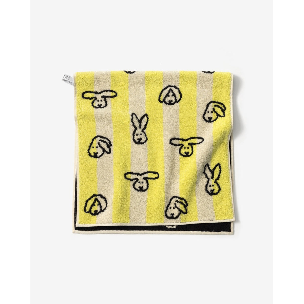 BUNNY BUNNY FACE TOWEL - YELLOW STRIPE