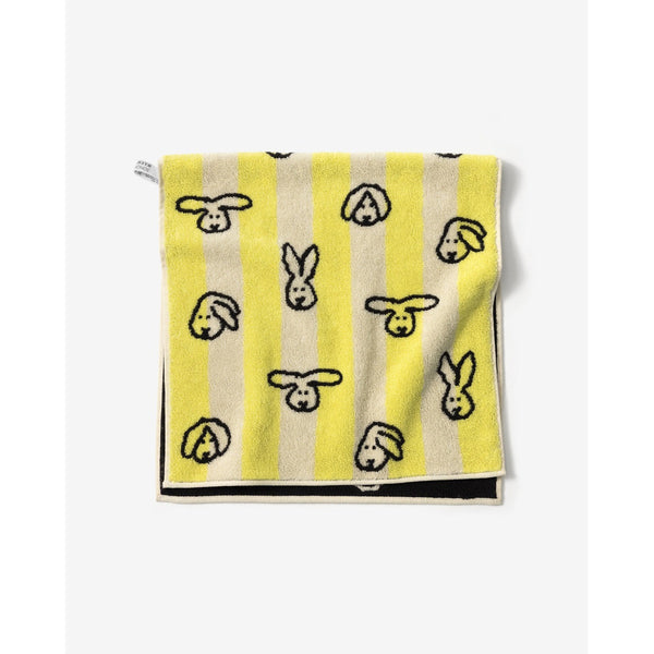 BUNNY BUNNY FACE TOWEL - YELLOW STRIPE