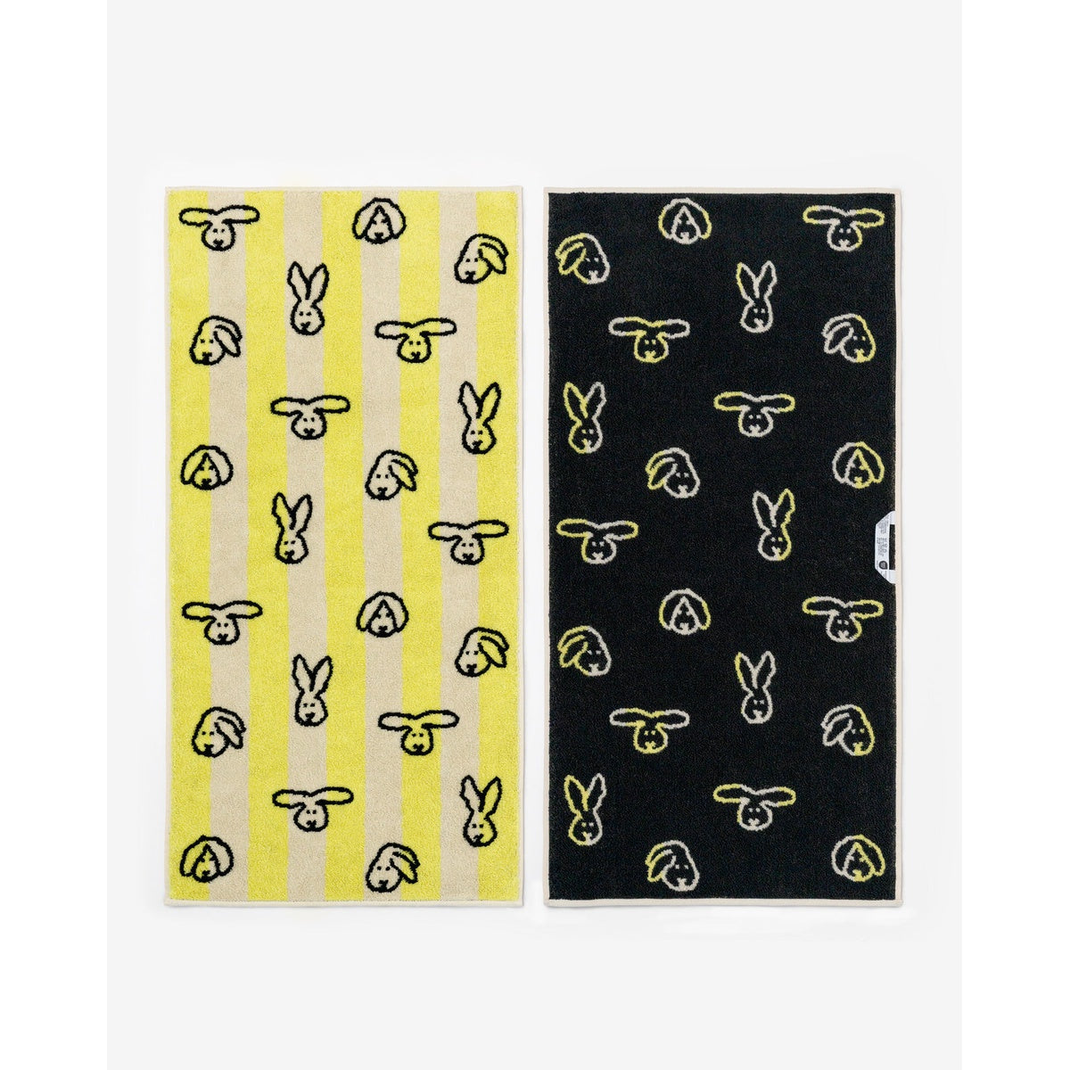 BUNNY BUNNY FACE TOWEL - YELLOW STRIPE