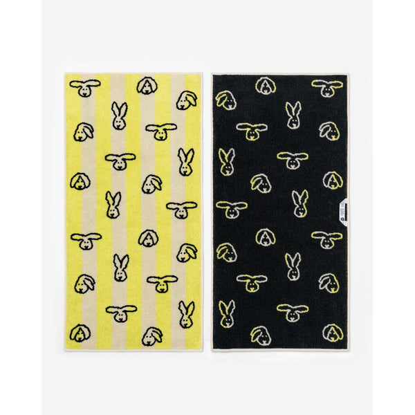 BUNNY BUNNY FACE TOWEL - YELLOW STRIPE