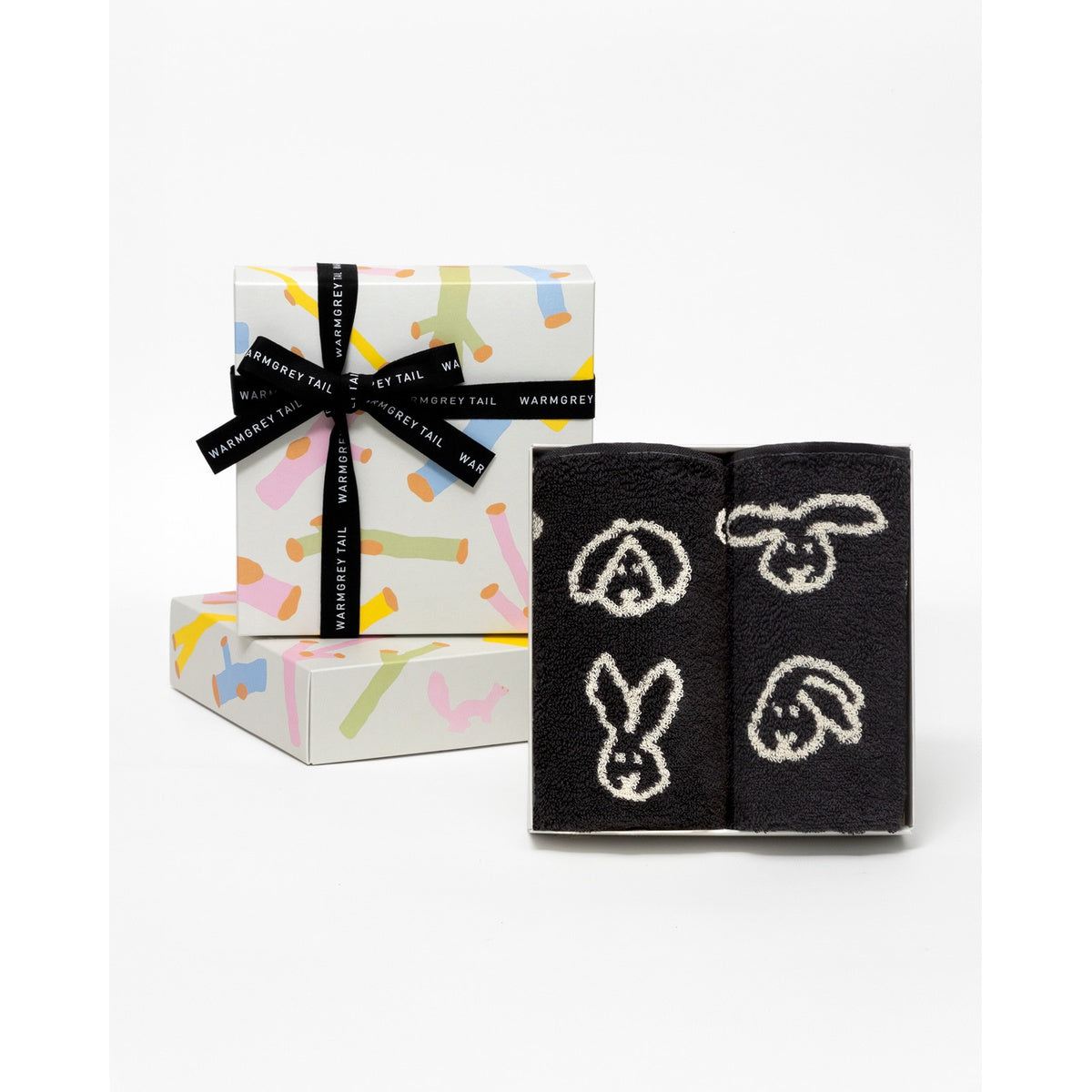 BUNNY BUNNY HAND TOWEL - BLACK