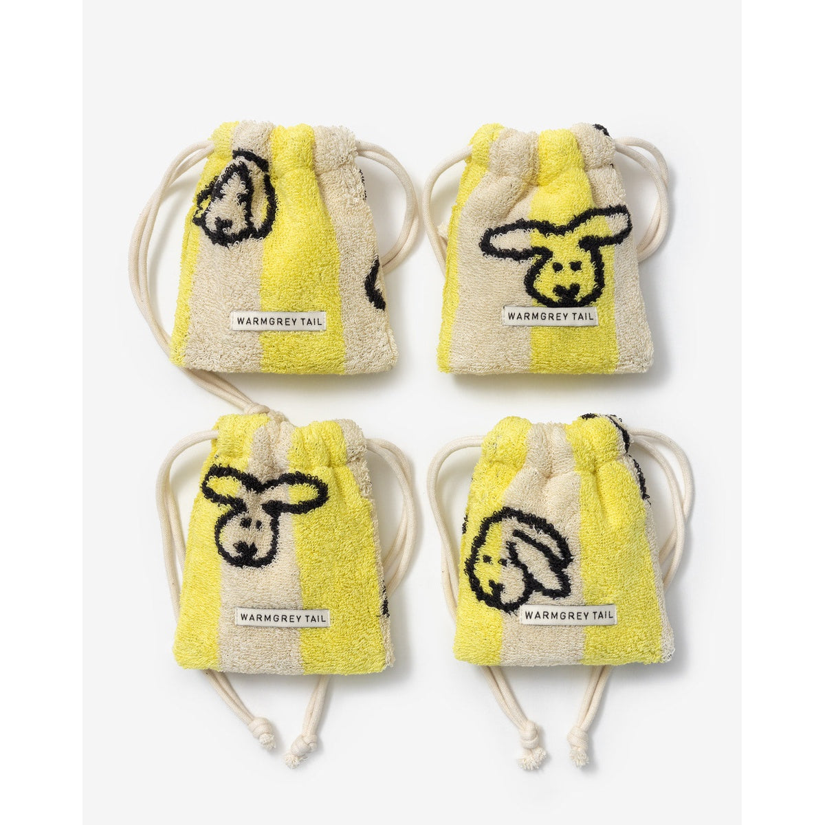 BUNNY BUNNY TERRY POUCH - YELLOW STRIPE