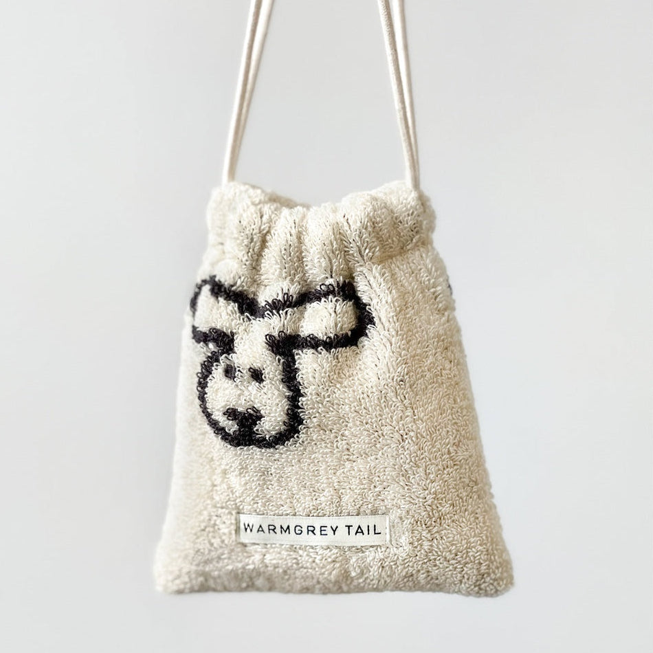 BUNNY BUNNY TERRY POUCH - GREY STRIPE
