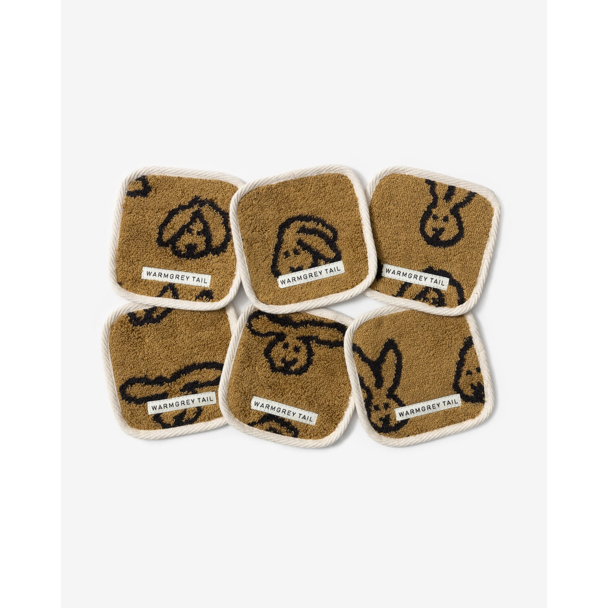 BUNNY BUNNY TOWEL COASTER - BROWN