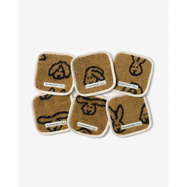 BUNNY BUNNY TOWEL COASTER - BROWN