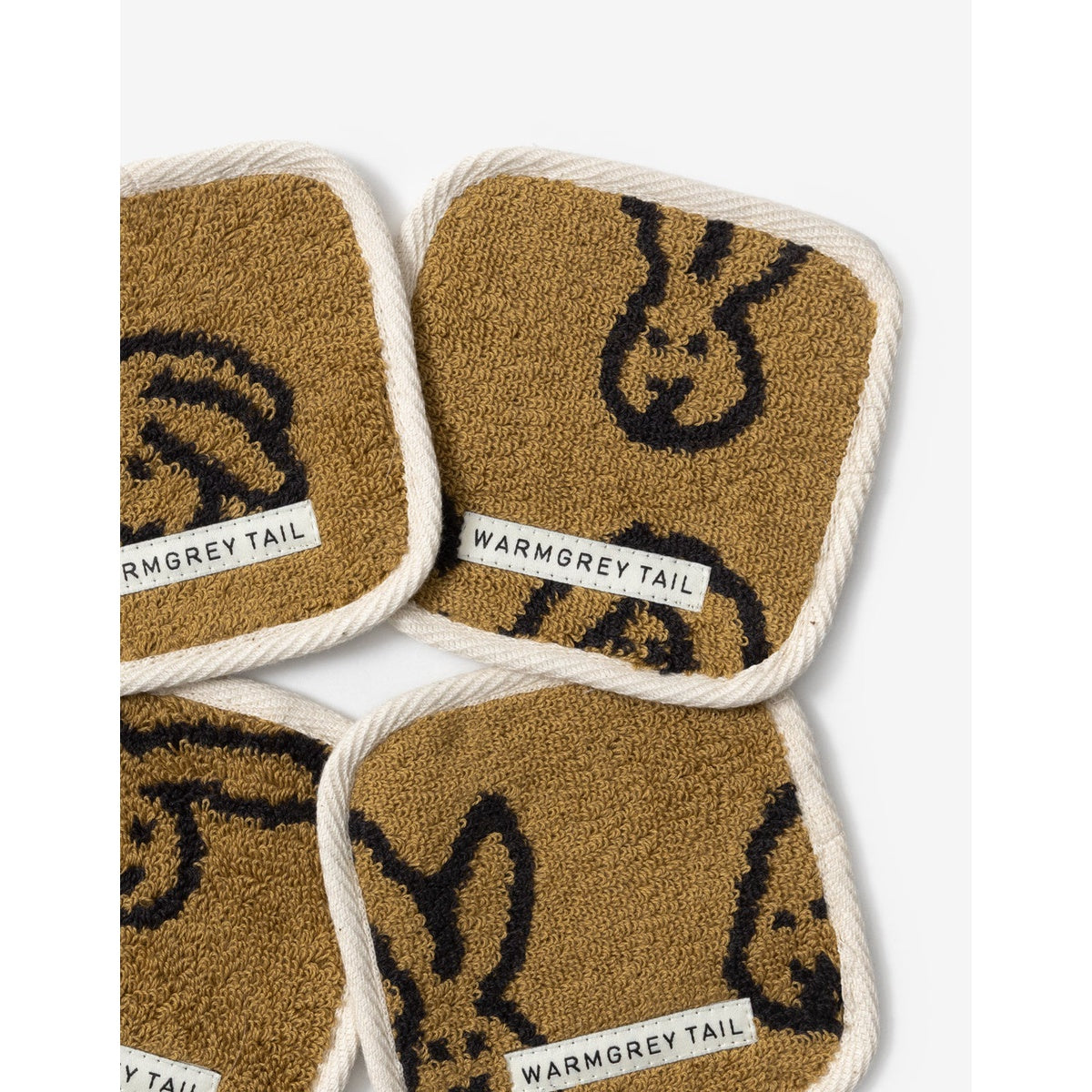 BUNNY BUNNY TOWEL COASTER - BROWN