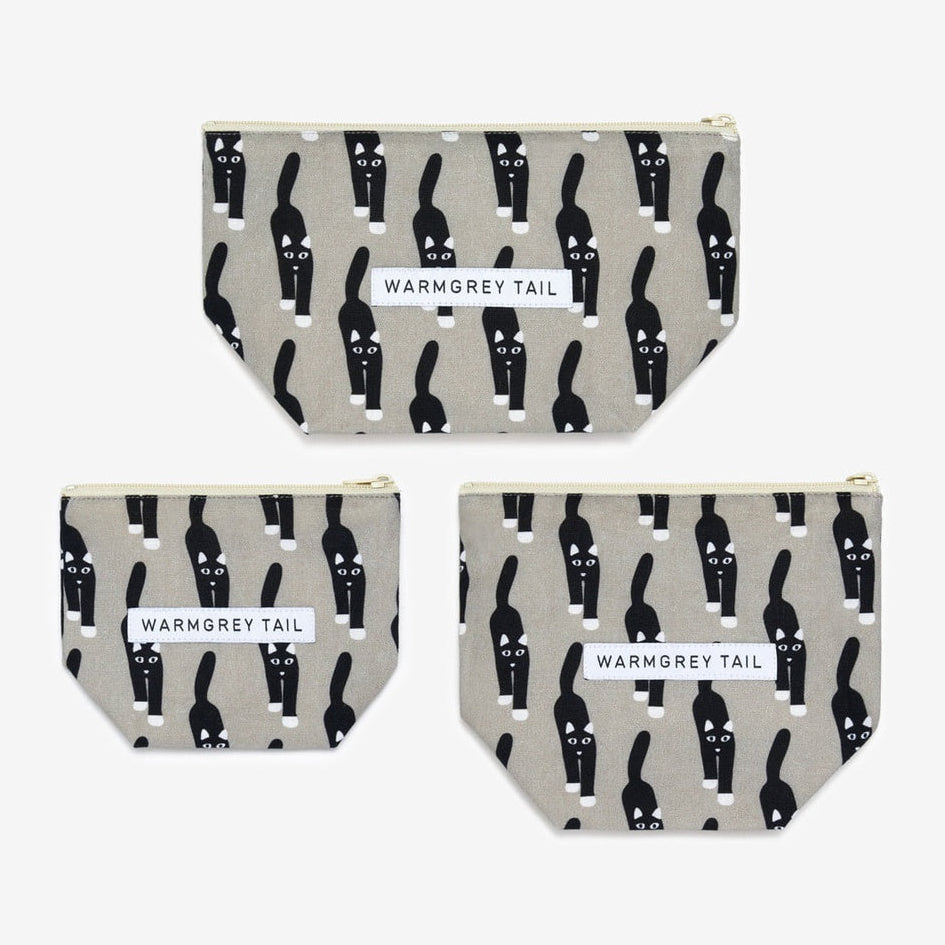 CAT COMING STANDING POUCH - GREY