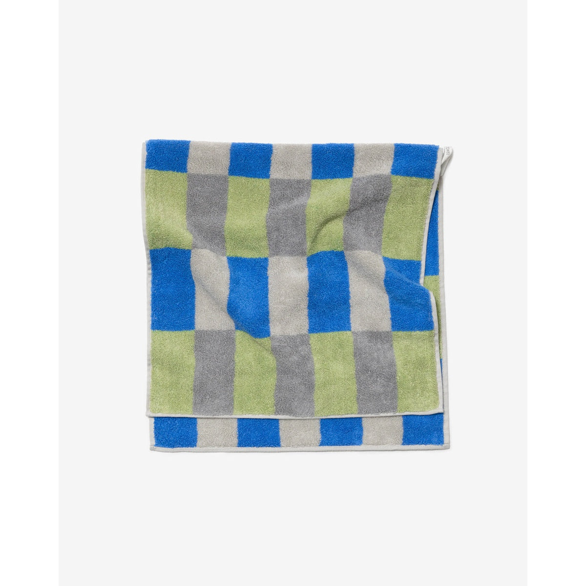 CHECK FACE TOWEL - KHAKI BLUE